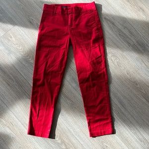 Red Taylor Crop Trousers